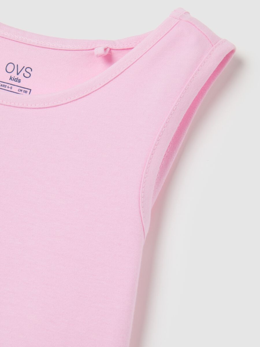 Girls' dress in pure pink cotton regular fit_2