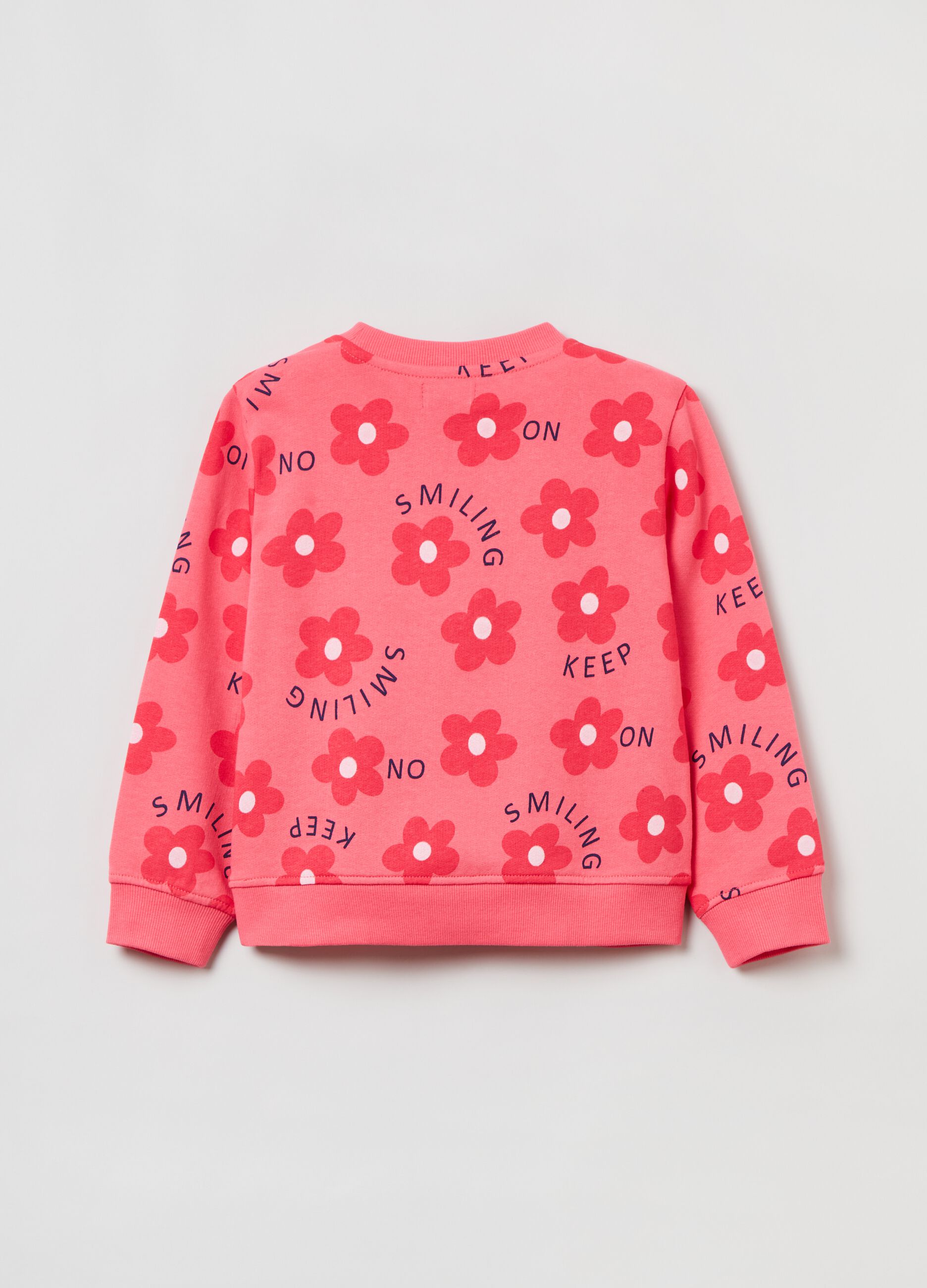 Felpa in cotone con stampa fiori_1