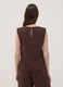 Blusa marrone smanicata con texture pliss&eacute; regular fit_3