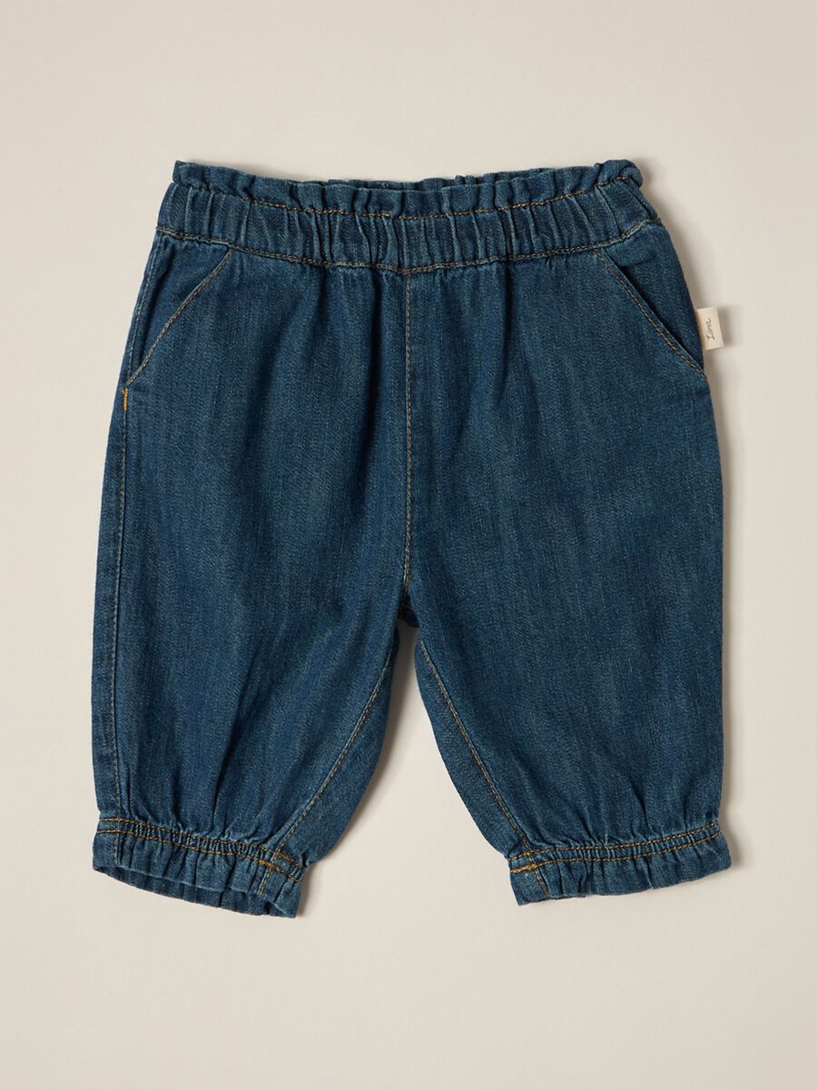 Pantaloni in denim di puro cotone IANA neonata_0