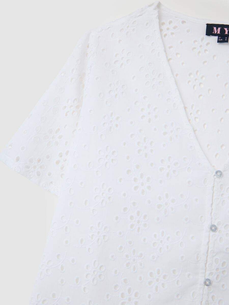 Women's White Pure Cotton Regular Fit Shirt_1