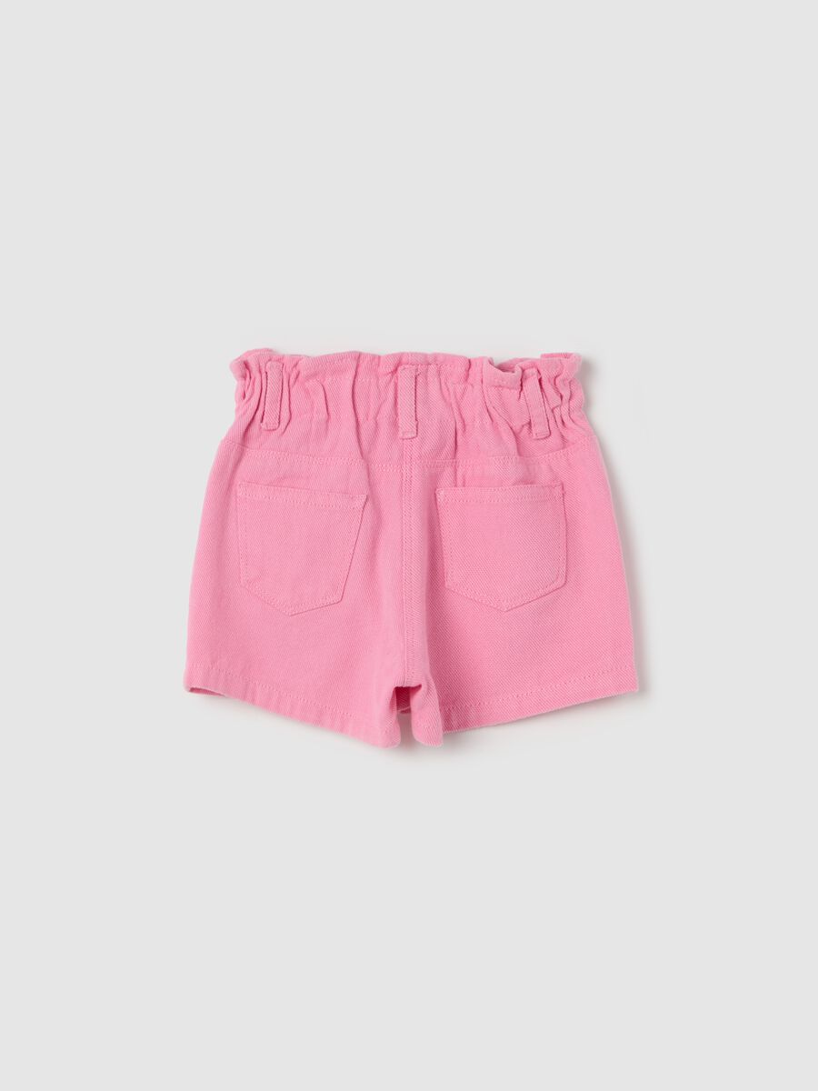 Paper bag shorts in cotton and Lyocell_1