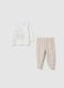 White pure cotton top and trousers set for baby girls_0