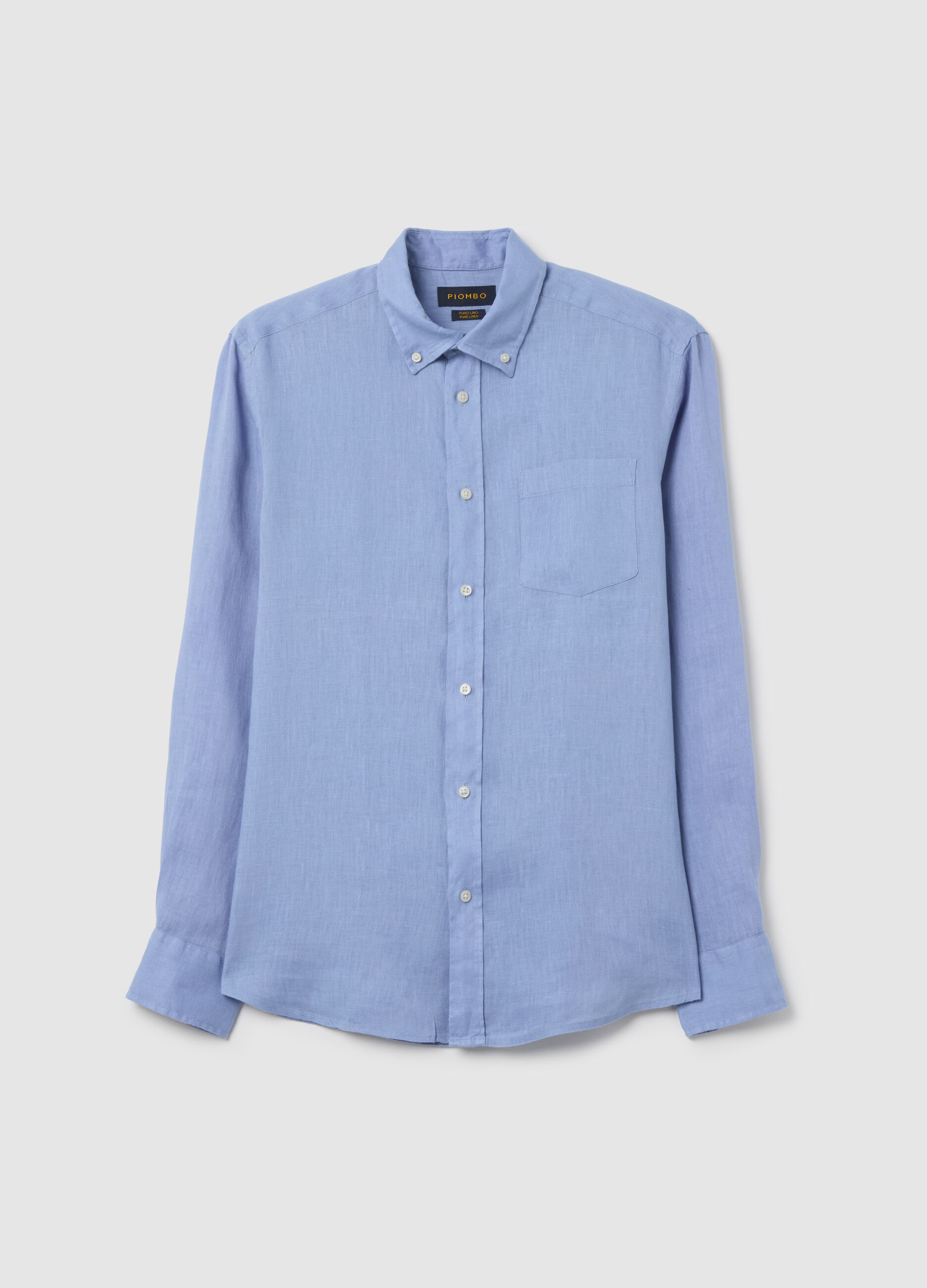 Regular-fit shirt in linen with pocket