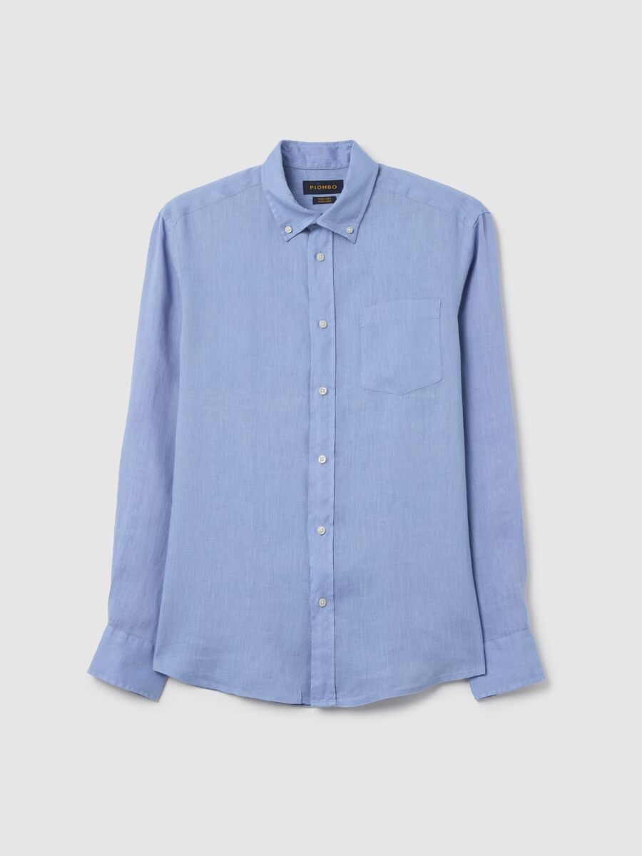 Regular-fit shirt in linen with pocket_4