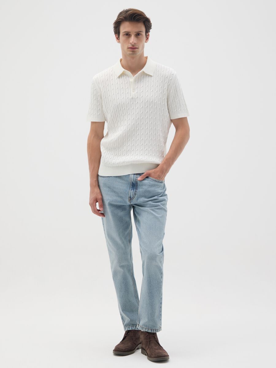 Pure Cotton Denim Carrot Fit Jeans_0