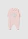 Baby girl's pink velour onesie with classic collar_0