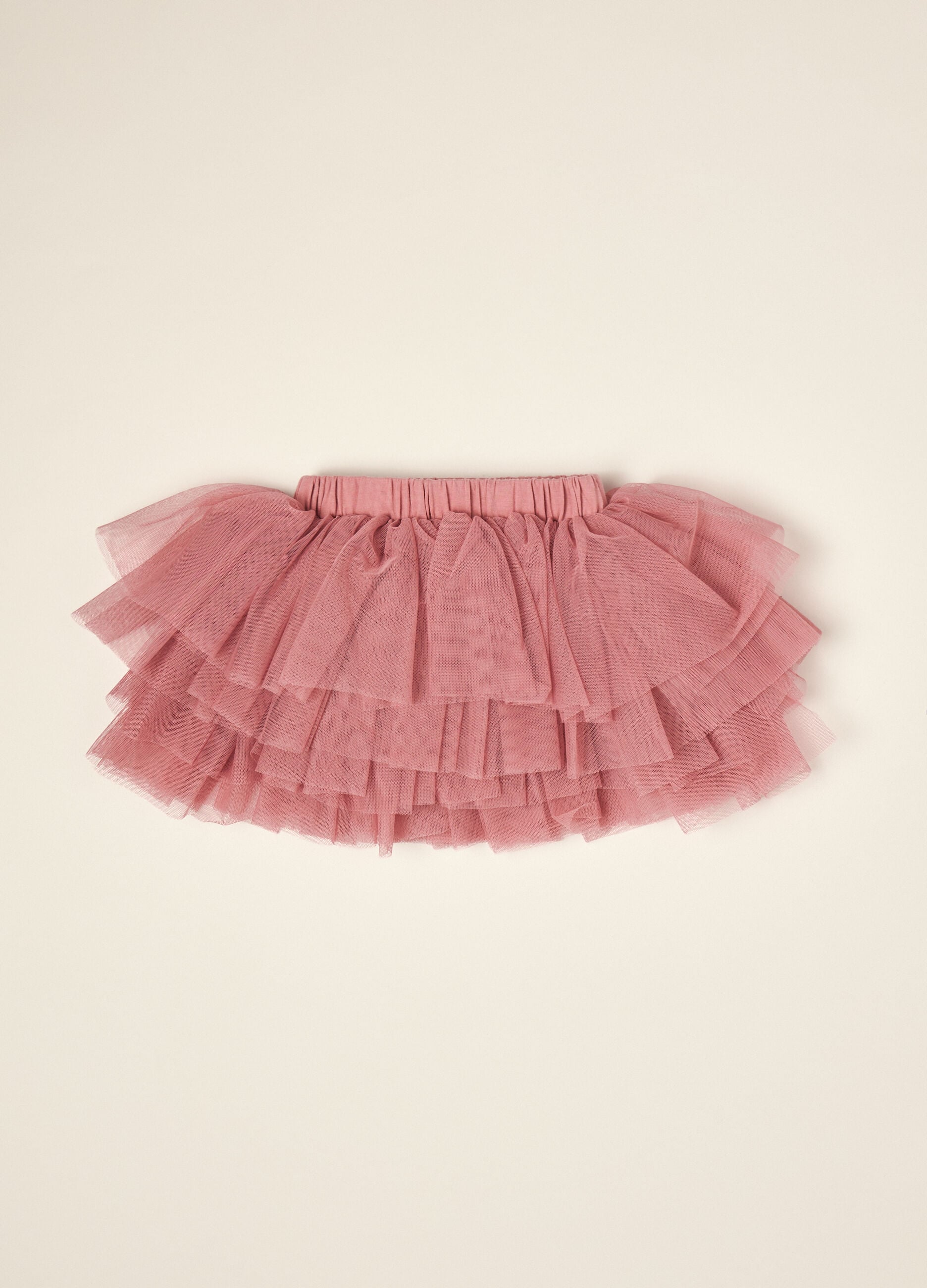 Pink ruffled skirt