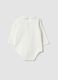 White organic cotton baby bodysuit with collar and Winnie the Pooh print_1