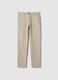 Beige Slim Fit Stretch Cotton Chino Trousers_0