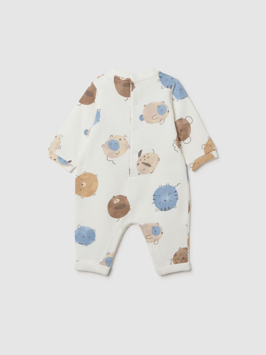 Tutina da neonato in puro cotone multicolor con stampa_1