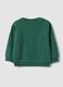 Felpa verde in puro cotone con girocollo e stampa per bimbo regular fit_1
