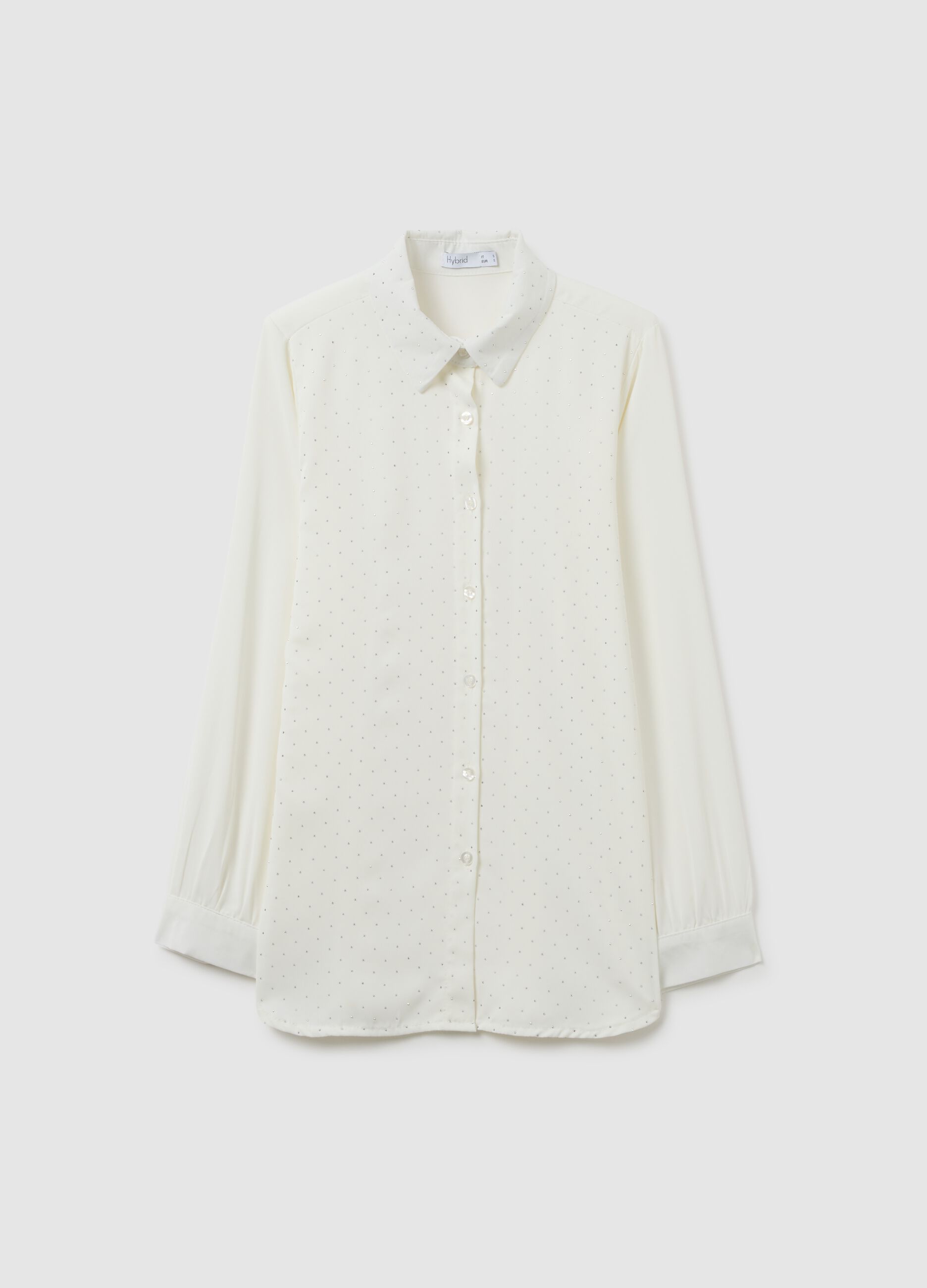 Regular fit white shirt with glitter