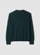 Green pure merino wool crew-neck jumper, regular fit_2