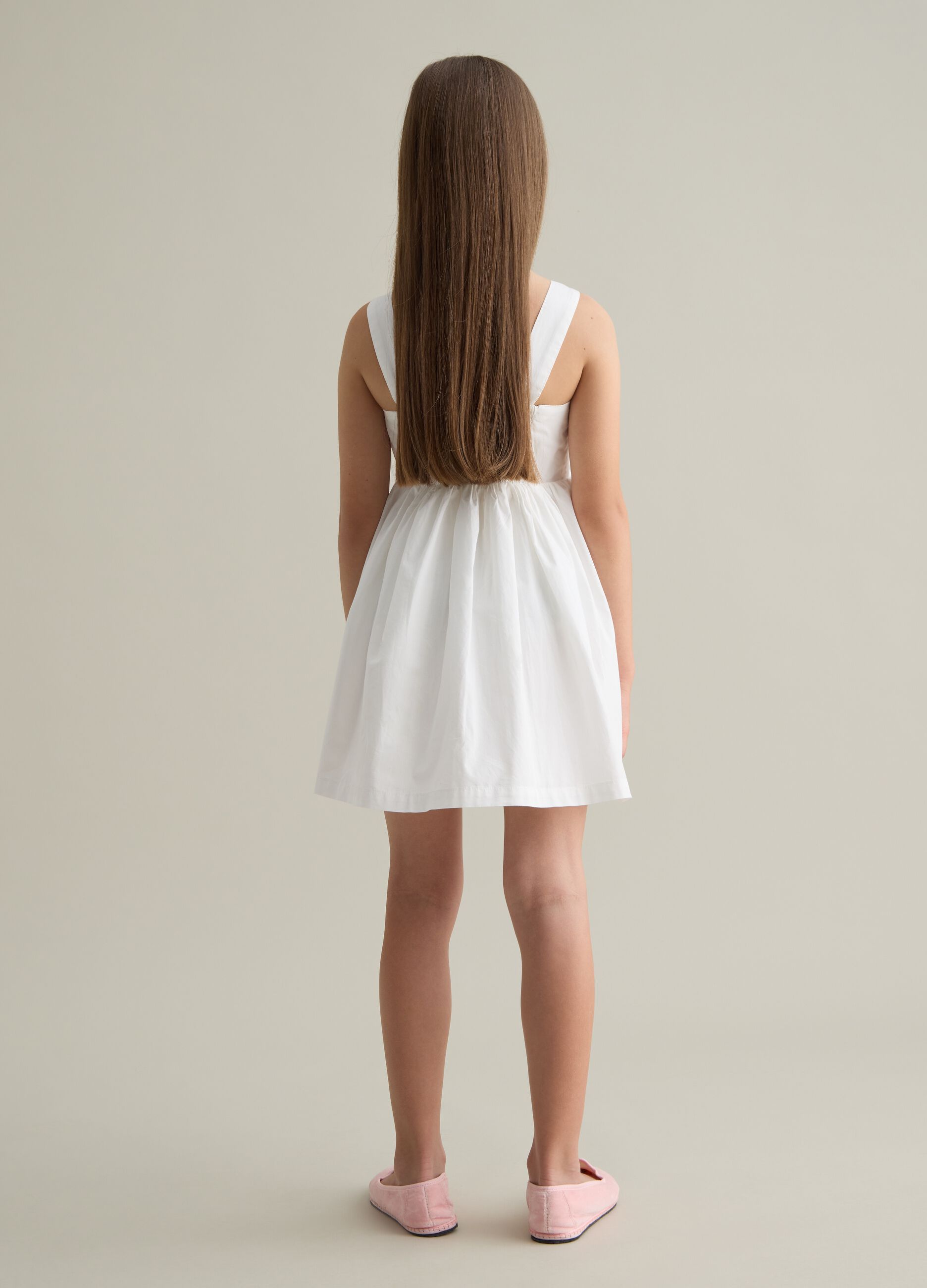 Abito da bambina in puro cotone multicolor regular fit con stampe 