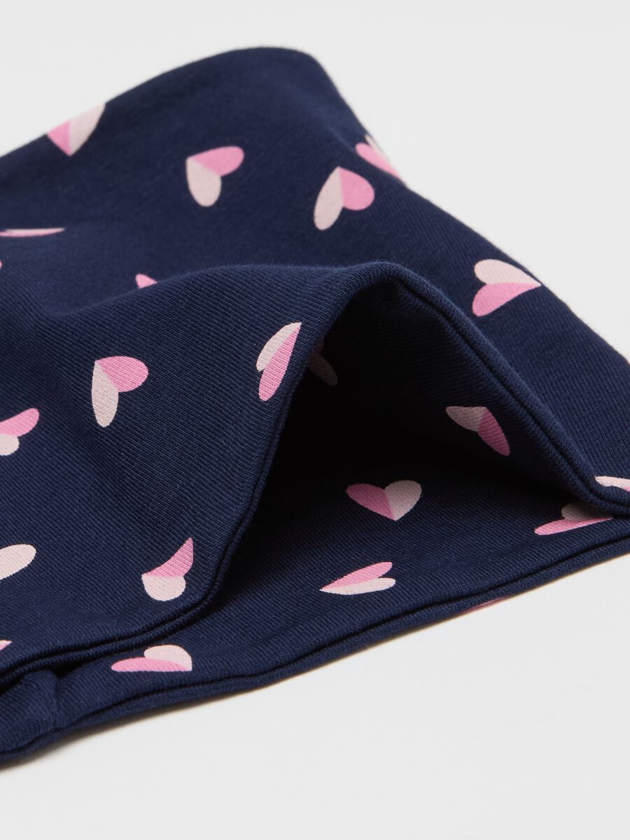 Hat and neck warmer set with hearts print_1