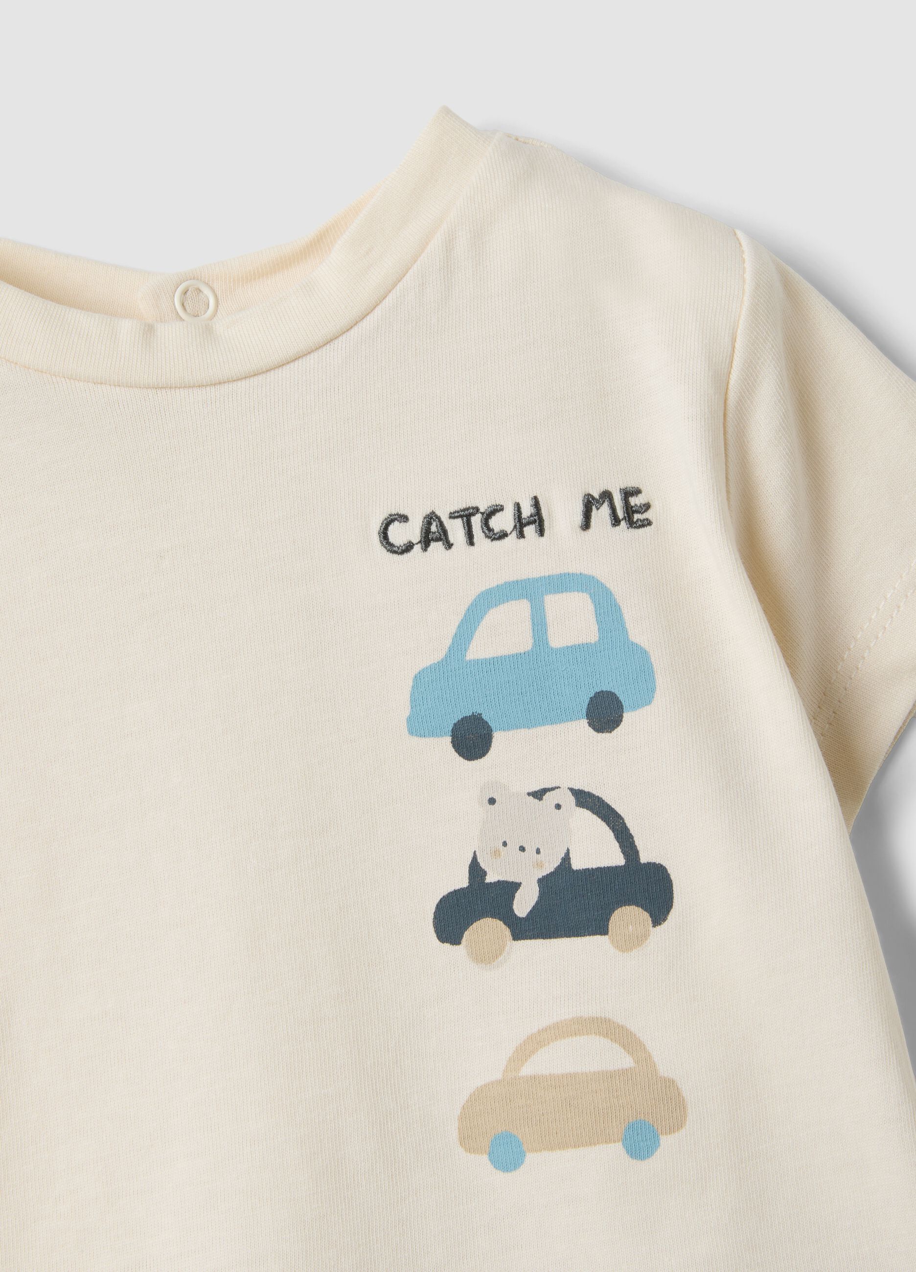 Blue and white pure cotton baby romper