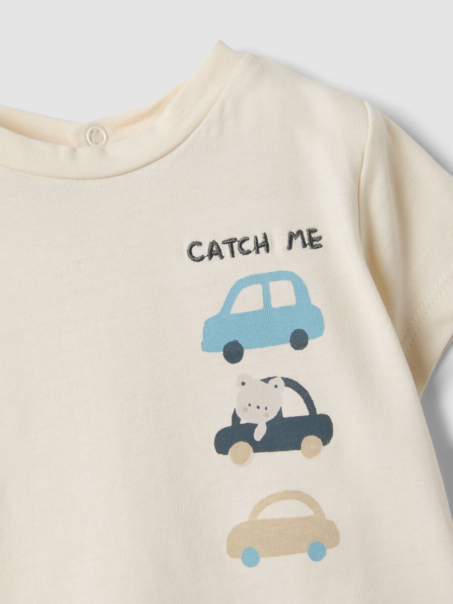 Blue and white pure cotton baby romper_2