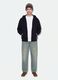 Light blue denim jeans in pure cotton, loose fit_0