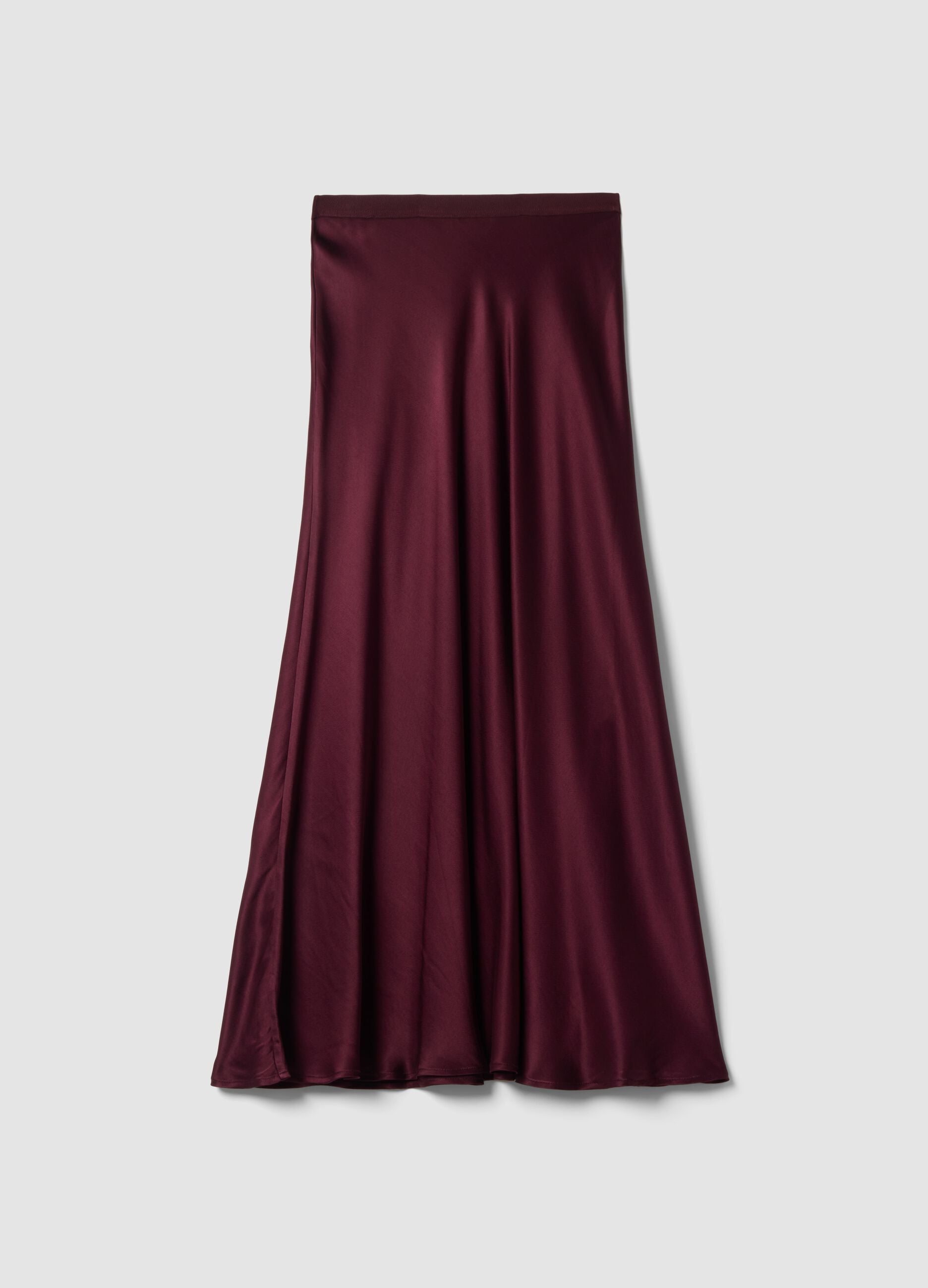 Long red skirt in pure viscose