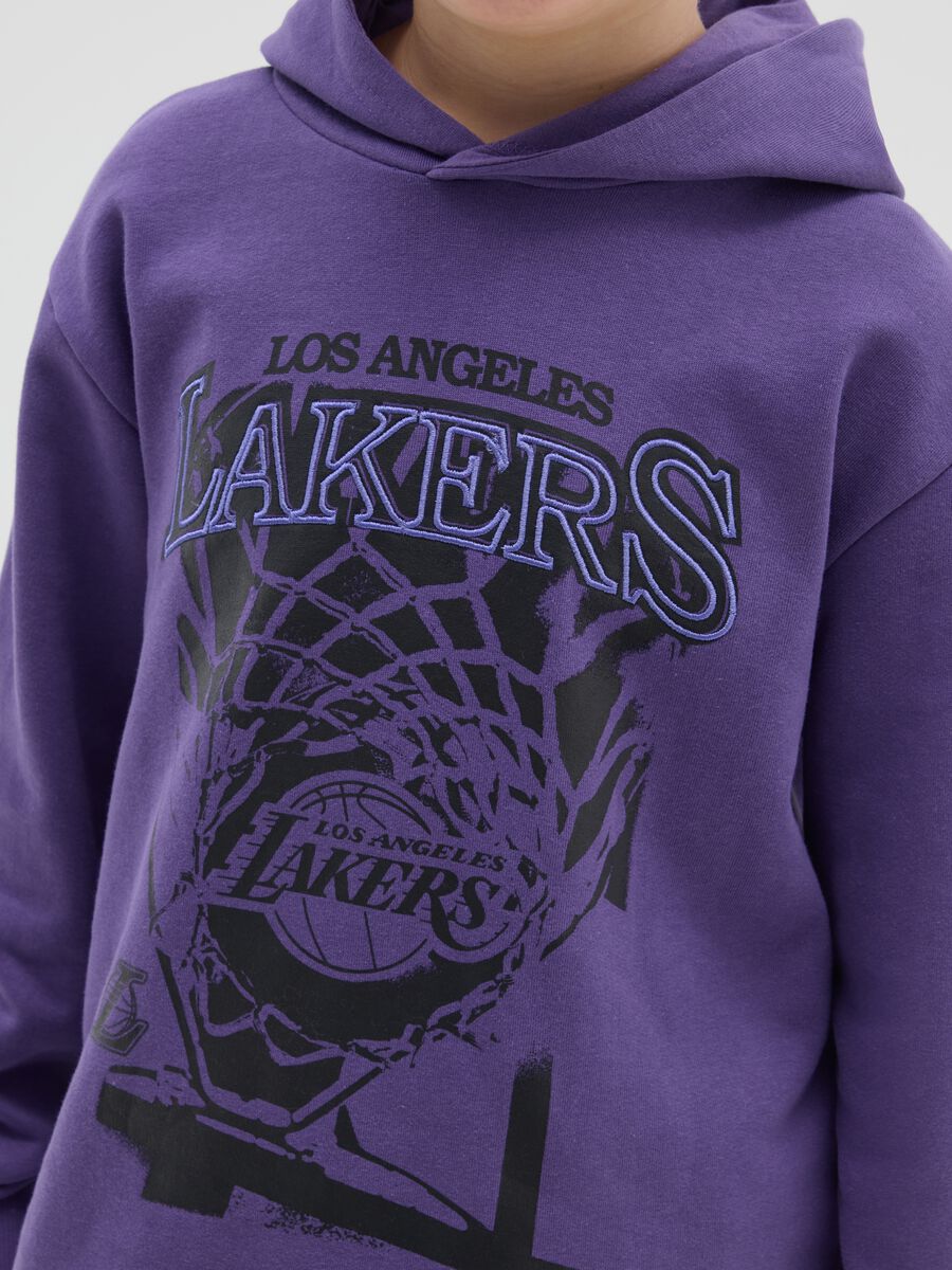 Felpa viola Lakers da ragazzo in misto cotone vestibilità oversize_2