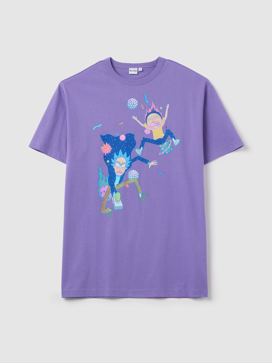 Purple T-shirt with Rick and Morty print_4