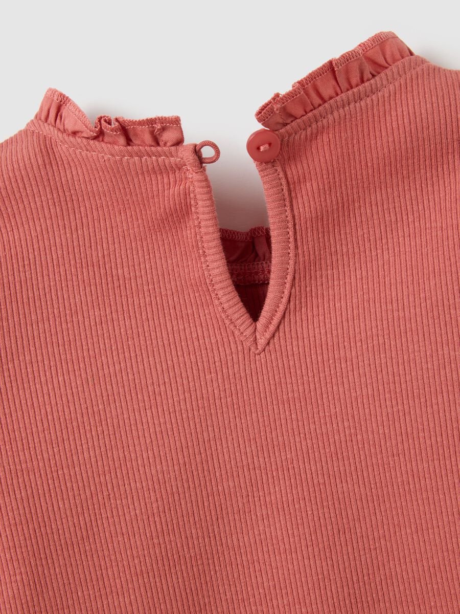 Maglietta da bambina in cotone elasticizzato rossa regular fit_3