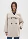 Beige high-neck regular fit coat with double buttons_1
