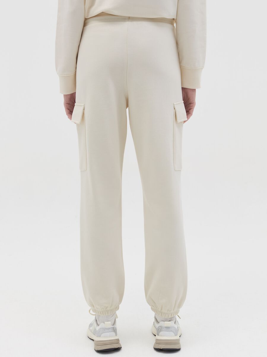 Cargo joggers in fleece with drawstring_3