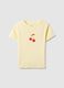 Yellow pure cotton regular fit T-shirt with cherry print_4