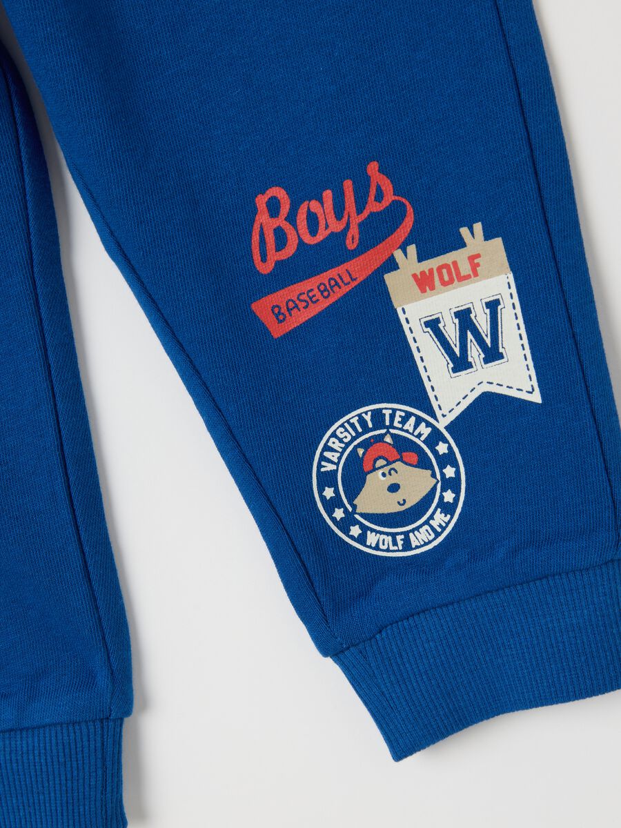 Kids' blue cotton jogger trousers regular fit_2