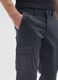 Black Regular Fit Stretch Cotton Cargo Trousers_3