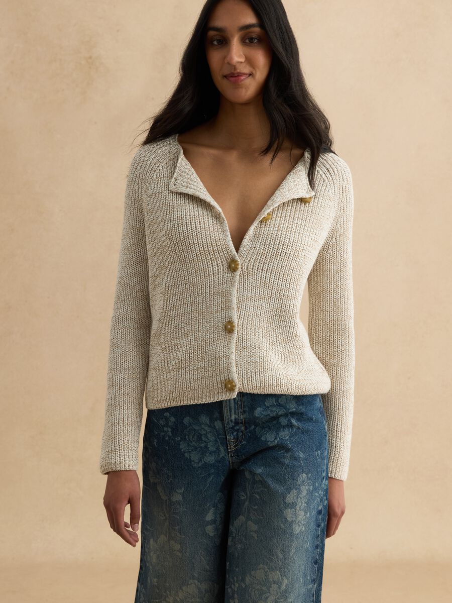 Beige Pure Cotton Cardigan_3