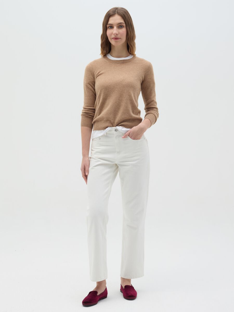 Pullover with round neck in cashmere_1