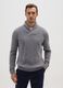 Grey Shawl Collar Regular Fit Sweater_1