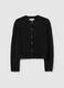 Black regular fit cardigan with buttons_4
