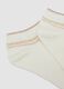 White ankle socks in stretchy cotton blend with stripes_2