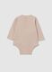 Baby bodysuit in pure pink cotton with long sleeves_1
