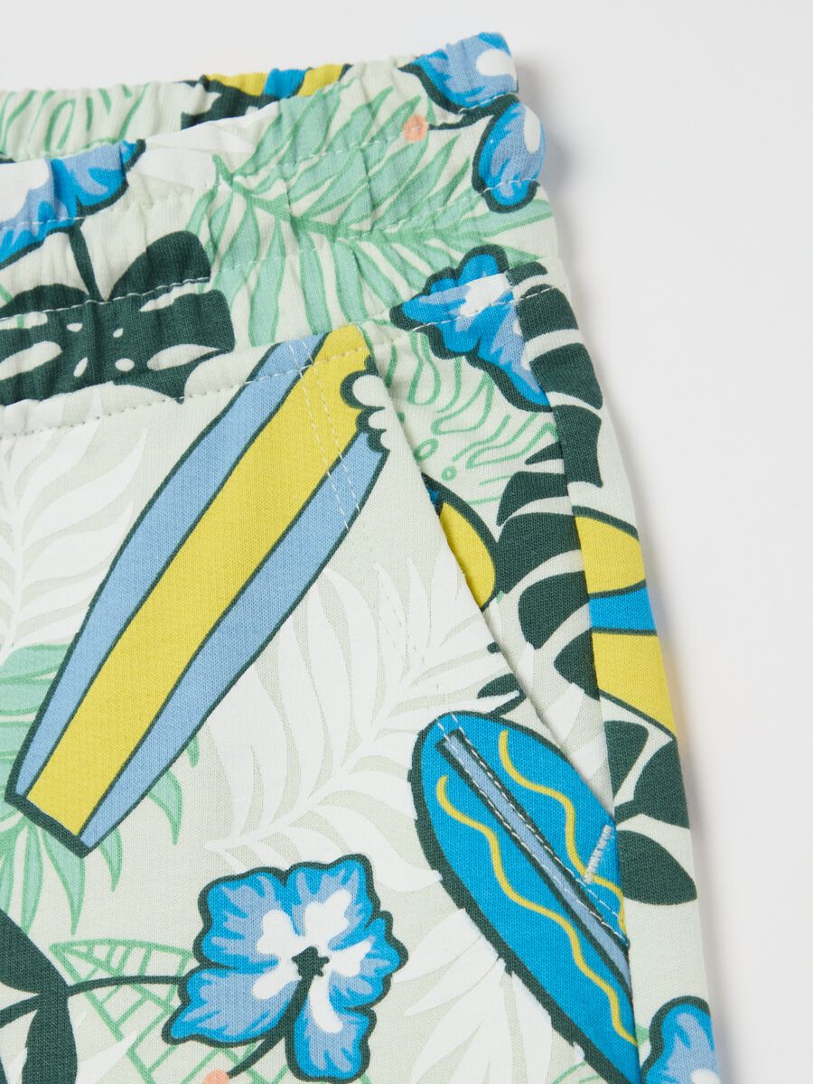 Cotton Bermuda shorts with drawstring and print_2