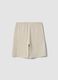 Boy's beige oversized fit pure cotton cargo shorts_4