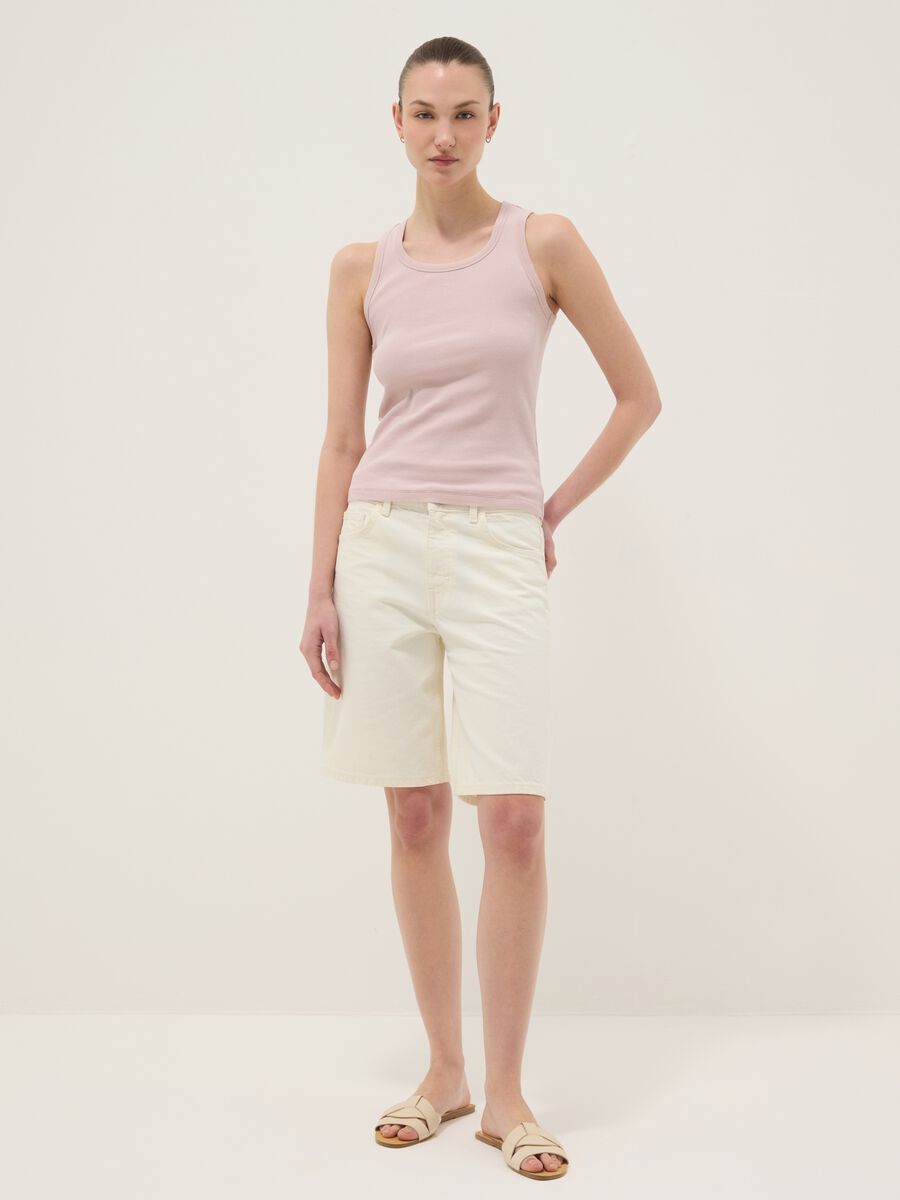 Pink stretch cotton vest top, regular fit_2