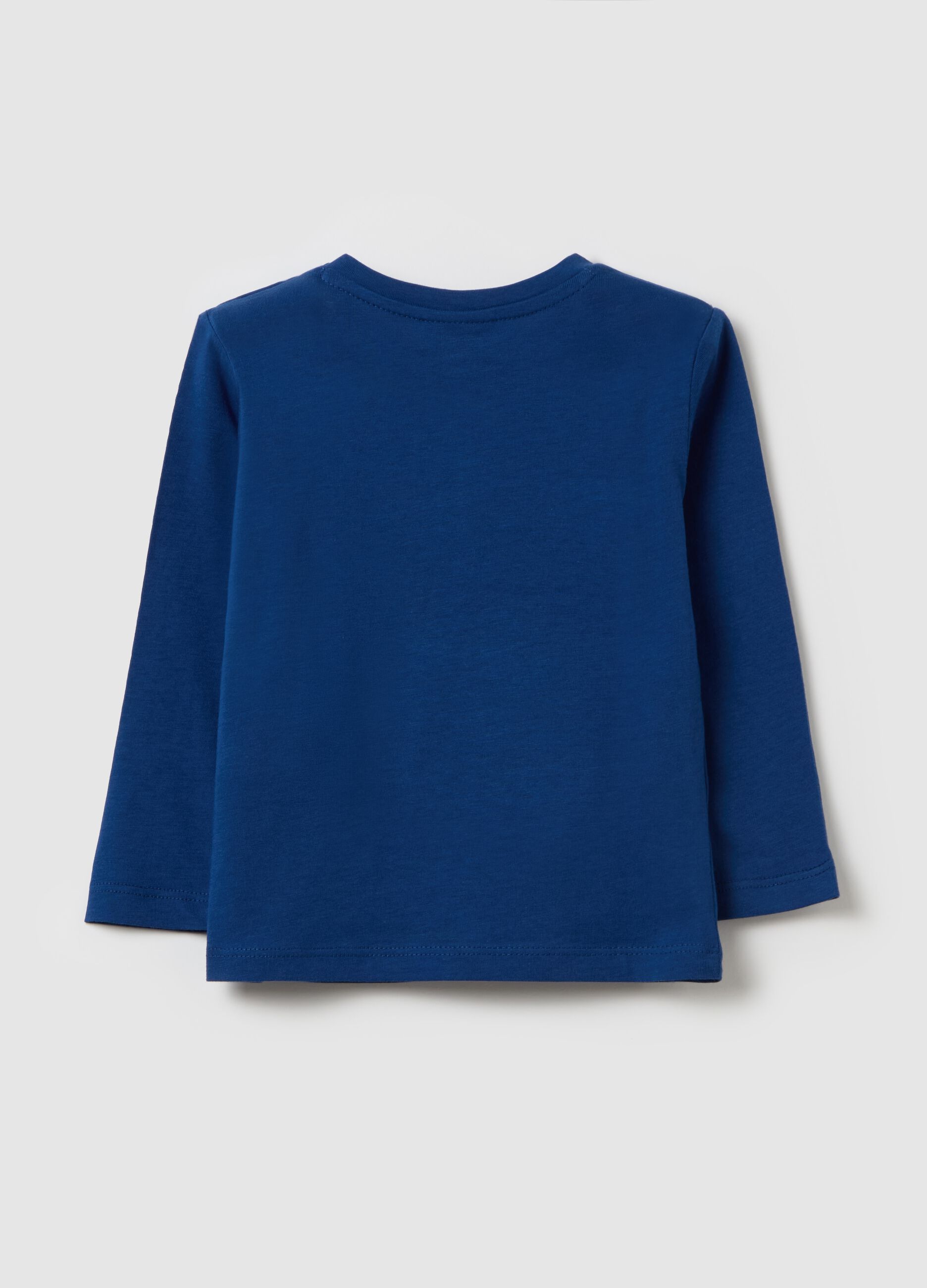 Cotton T-shirt with print and long sleeves