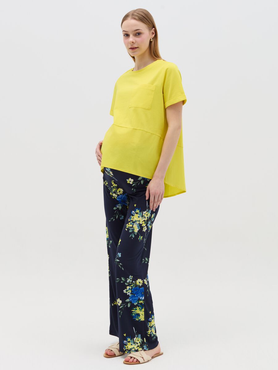 Maternity trousers with floral print_0