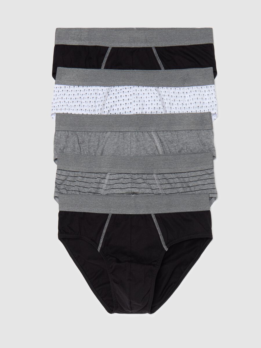 Five-pack briefs in organic cotton with striped pattern_4