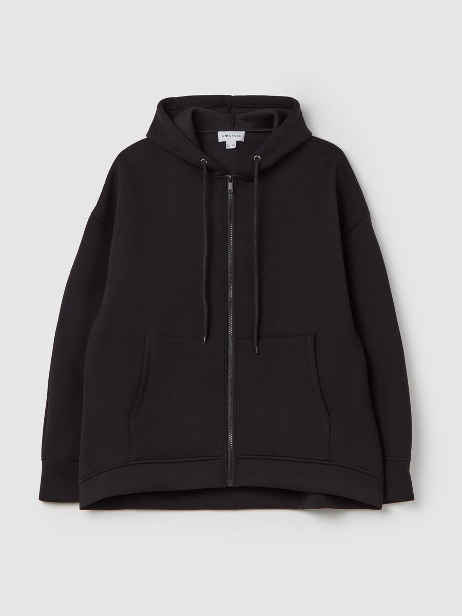 Oversized sweatshirt with hood and zip_4