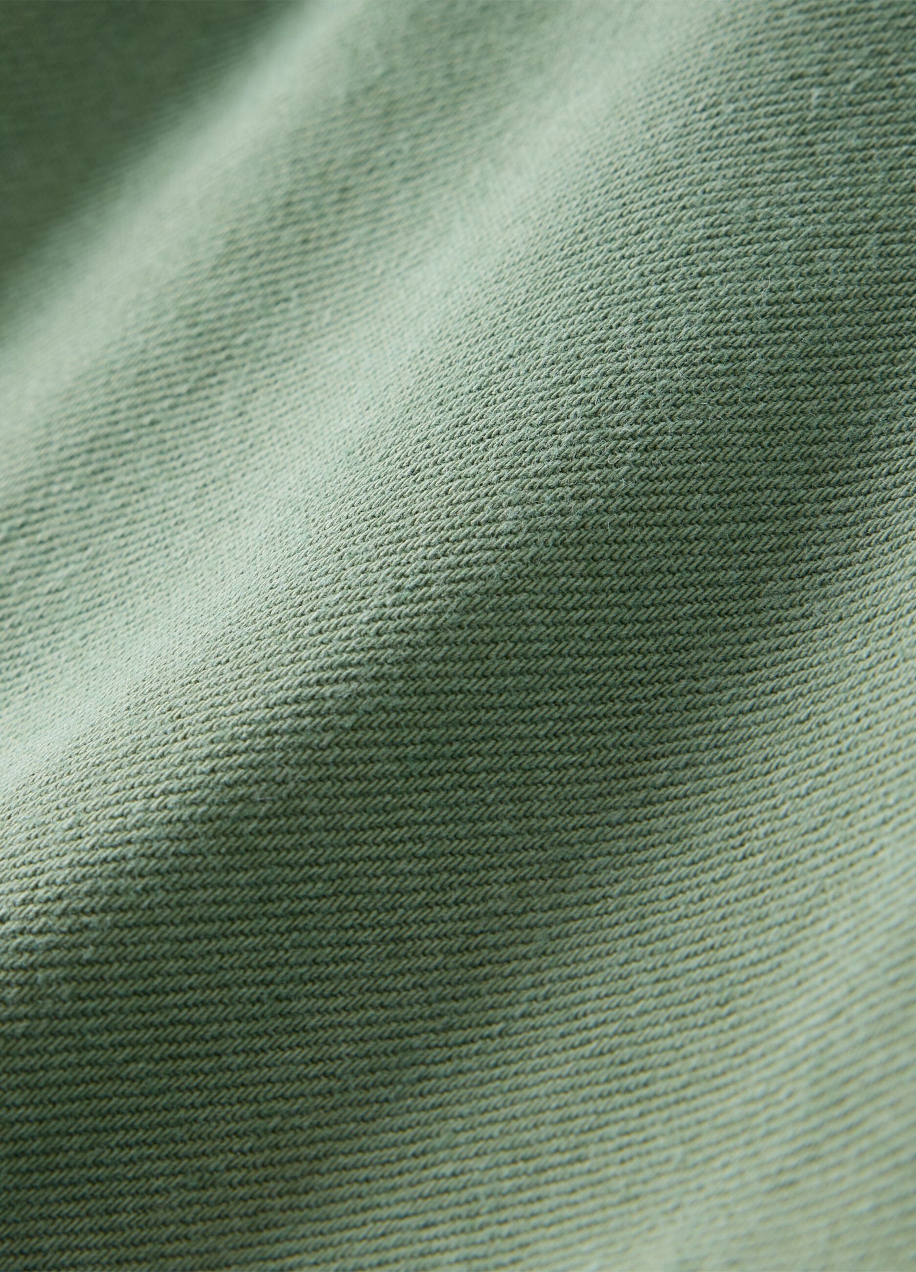 Green cotton cropped shirt