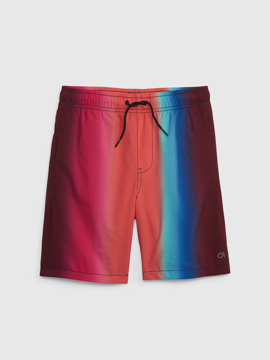 Quick-dry swim boxers with Tie Dye pattern_0