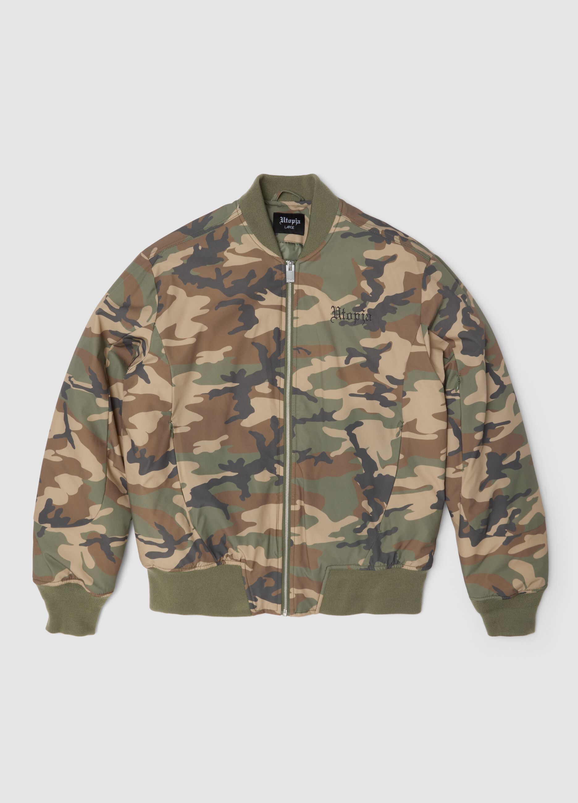 Nylon Bomber Jacket Camo