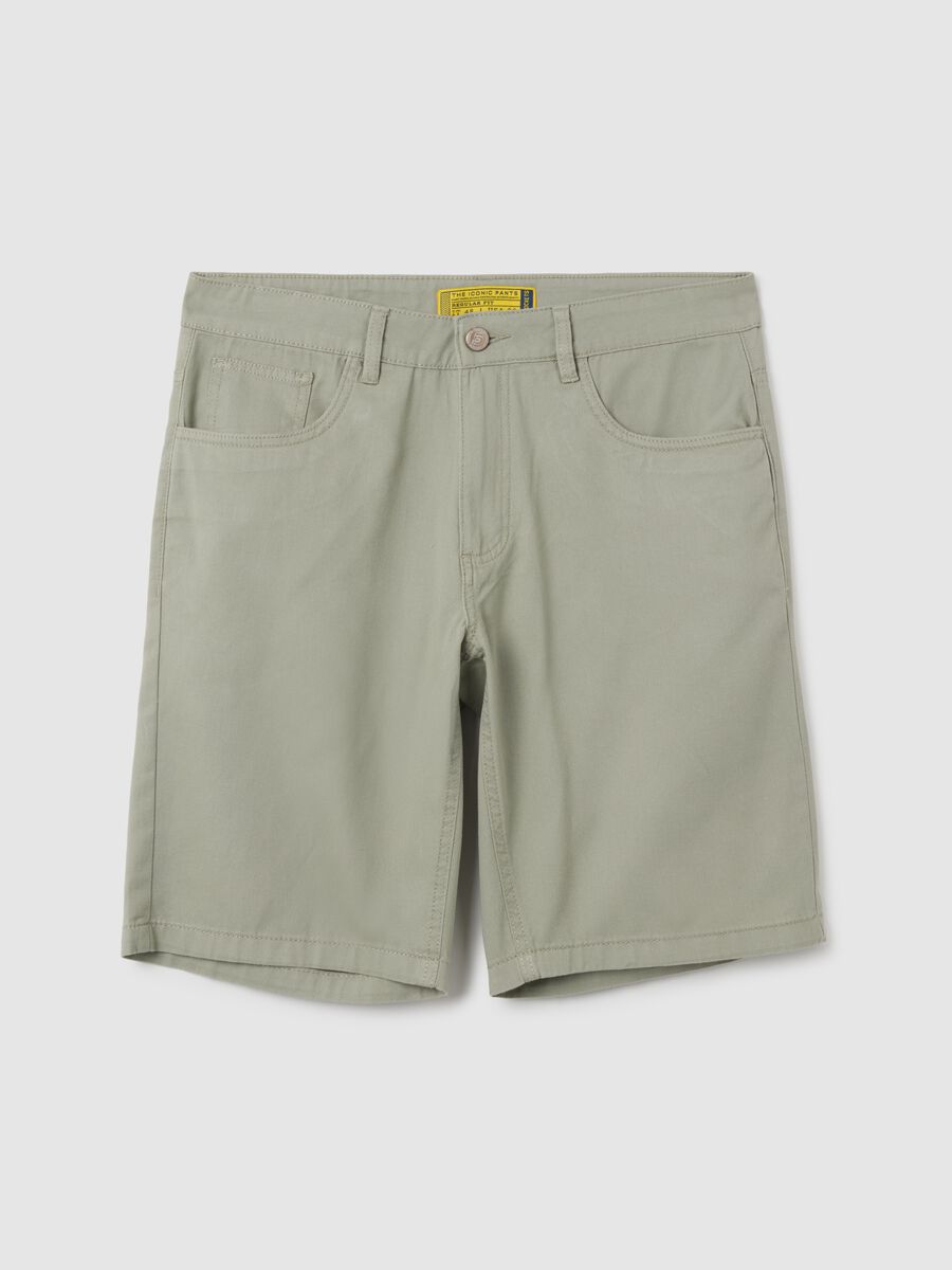 Men's green pure cotton regular fit shorts_0
