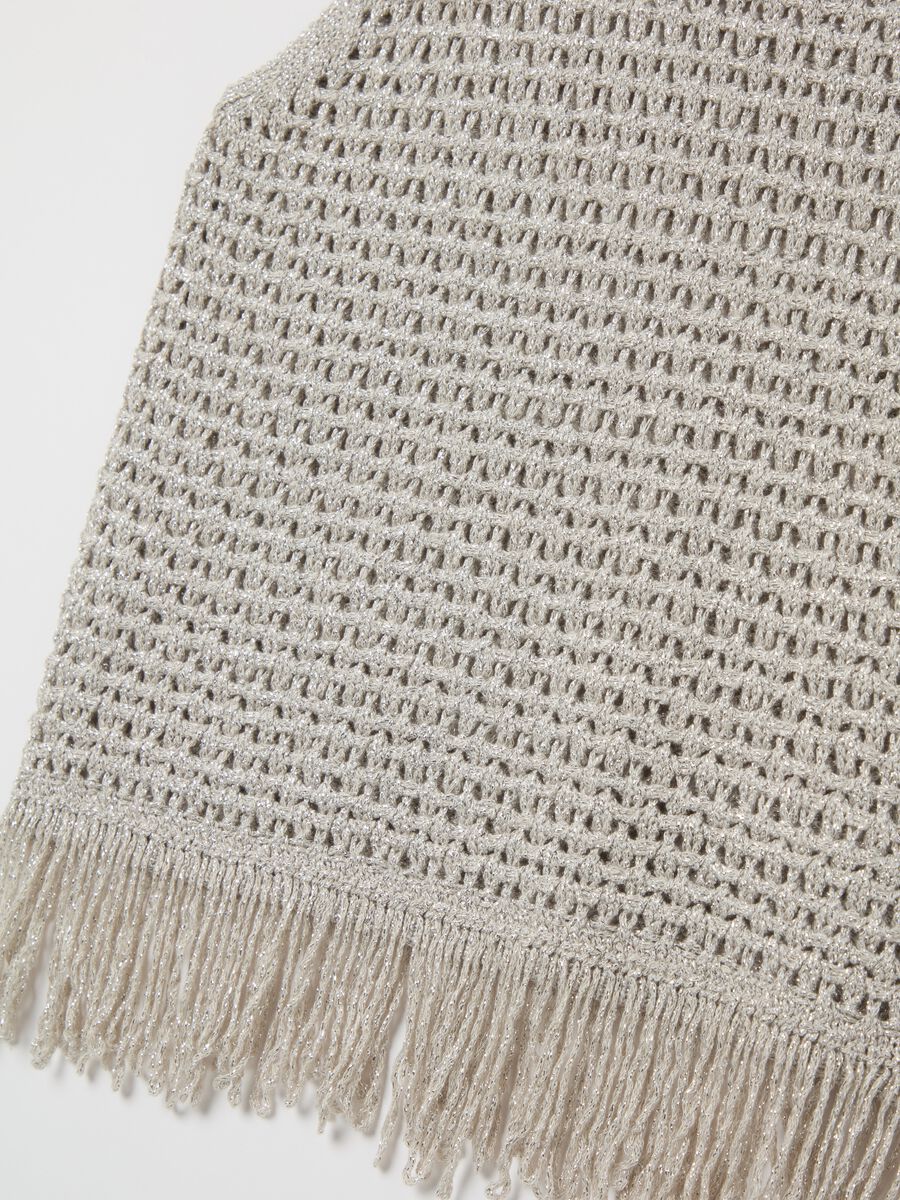 Tank top crochet in lurex con frange_1